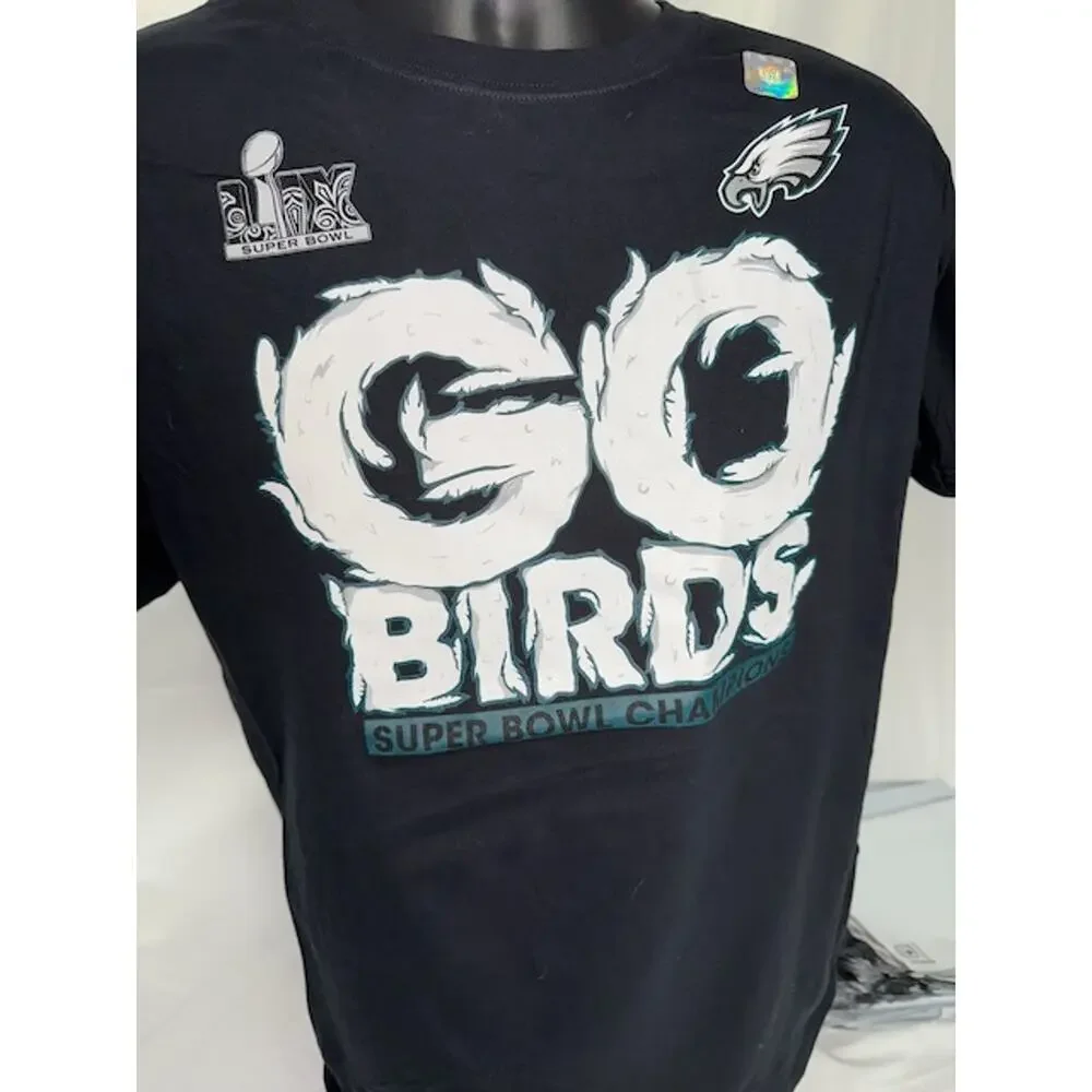 NEW Philadelphia Eagles Super Bowl LIX Champions go Birds 2025 Official T-Shirt - Picture 3 of 5